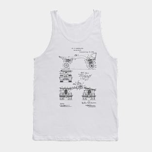 Roller Skate Vintage Retro Patent Hand Drawing Funny Novelty Gift Tank Top